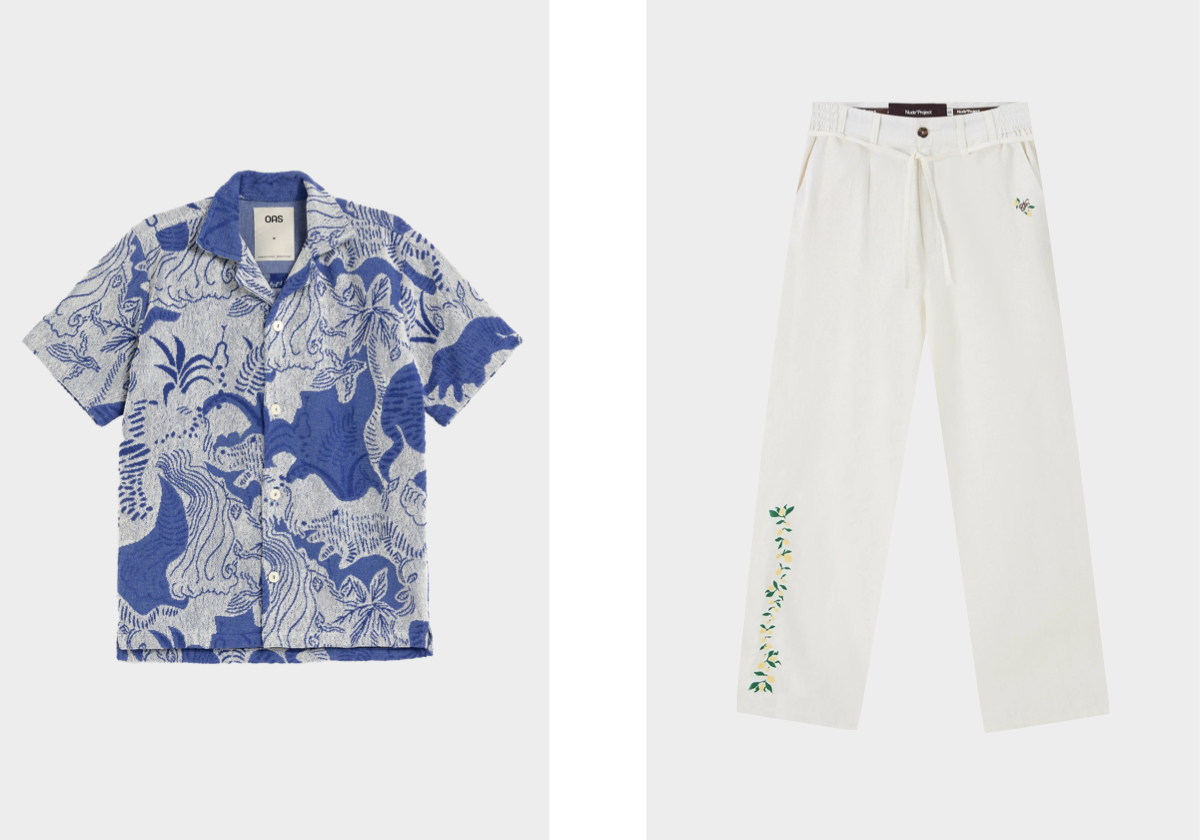 Camisa Mystea Cuba, €140, OAS; calças Kimchi, €109, NUDE PROJECT.