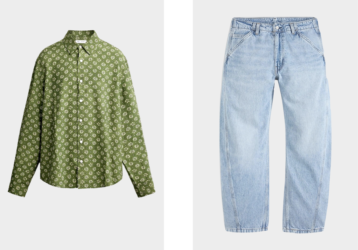 Camisa, €39,95, ZARA; calças Baggy Barrel, €130, LEVI’S.