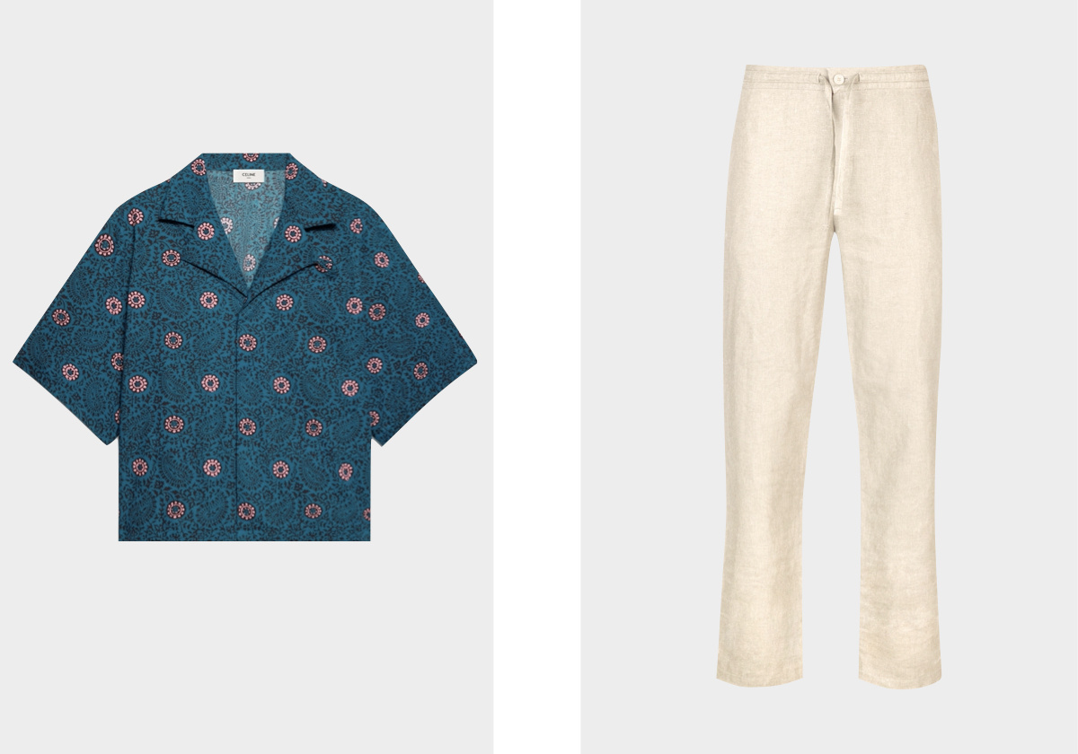 Camisa, €920, CELINE; calças Néstor, €197, JEF.