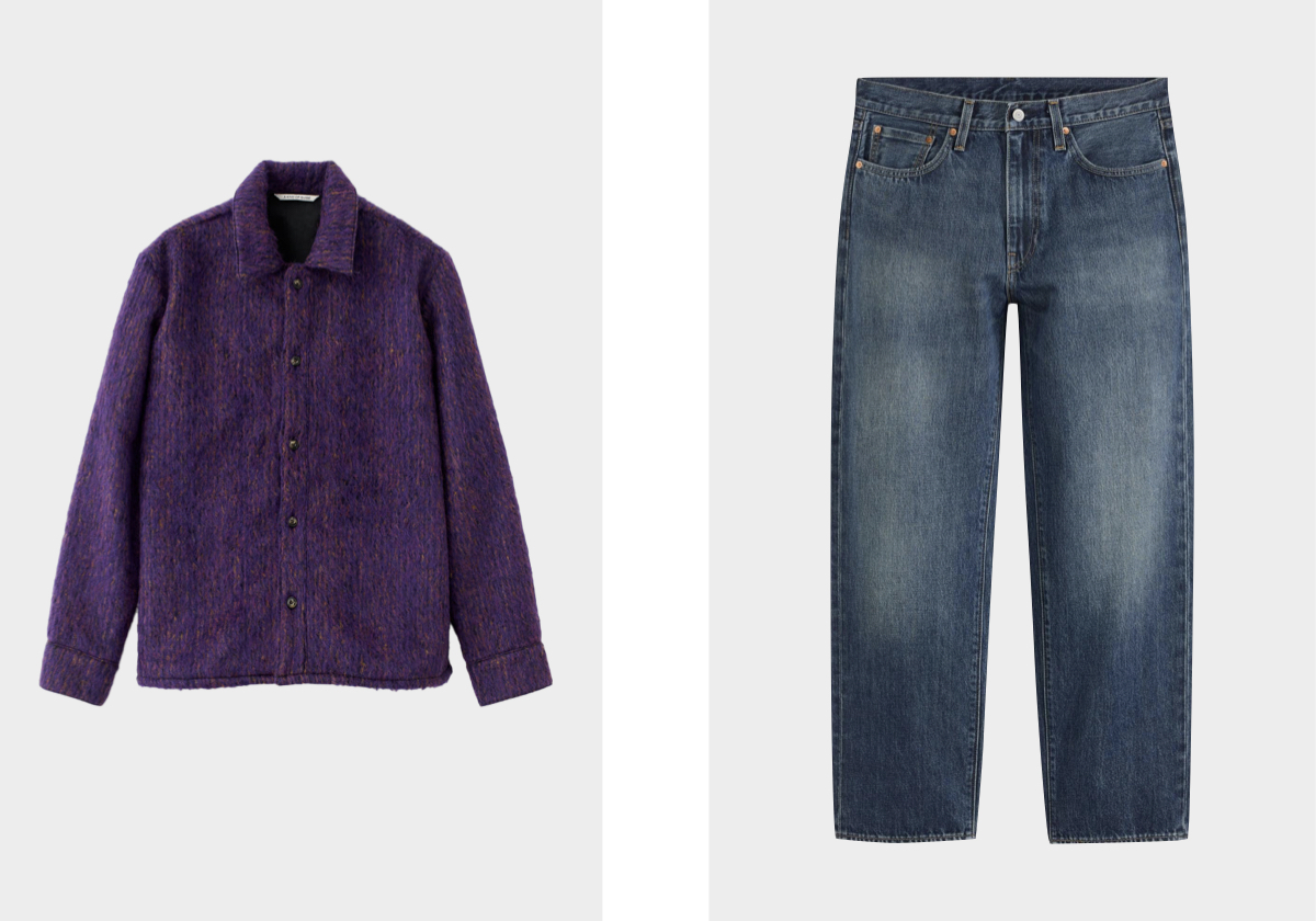 Sobrecamisa Cullu, €355, A KIND OF GUISE; calças 568™ Loose Straight, €120, LEVI’S.