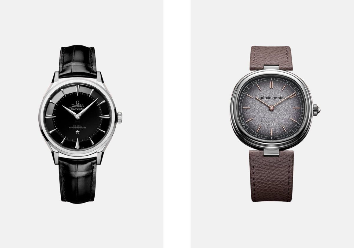 Esquerda: Constellation Observatory, OMEGA. Direita: Geneva Time Only, GÉRALD GENTA.