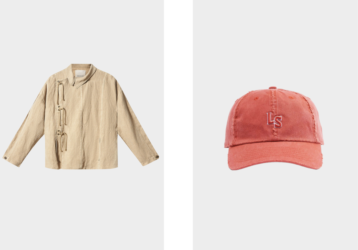 Casaco Sinoe, €690, ISABEL MARANT; chapéu Monogram, €25, LEVI’S.