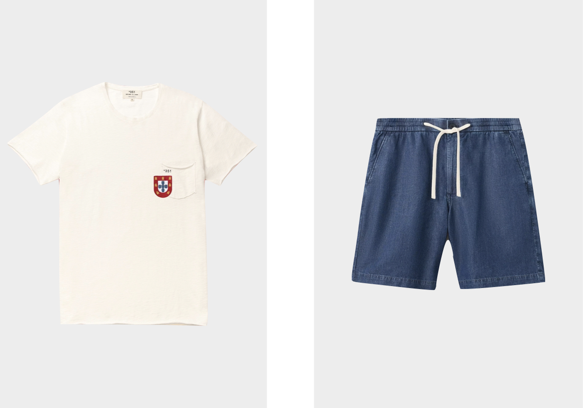 T-shirt World Cup, €65, +351; calções, €39,99, MANGO.