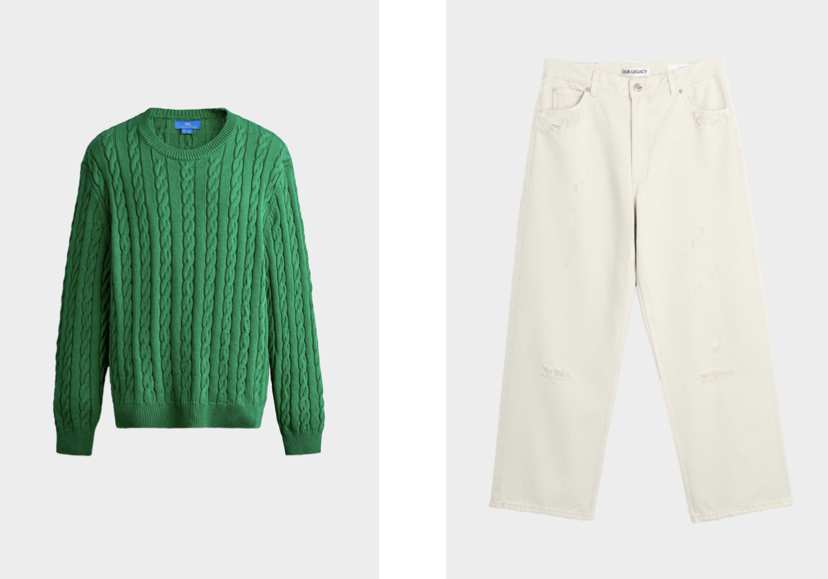 Camisola, €39,95, AARON LEVINE X ZARA; calças Vast, €530, OUR LEGACY.